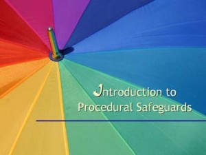 Opening slide in the slideshow for Module 17 on Procedural Safeguards.