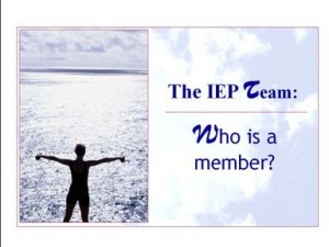 Title slide in the slideshow for Module 12 on the IEP Team.