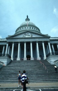 The Capitol Building, where Congress meets.