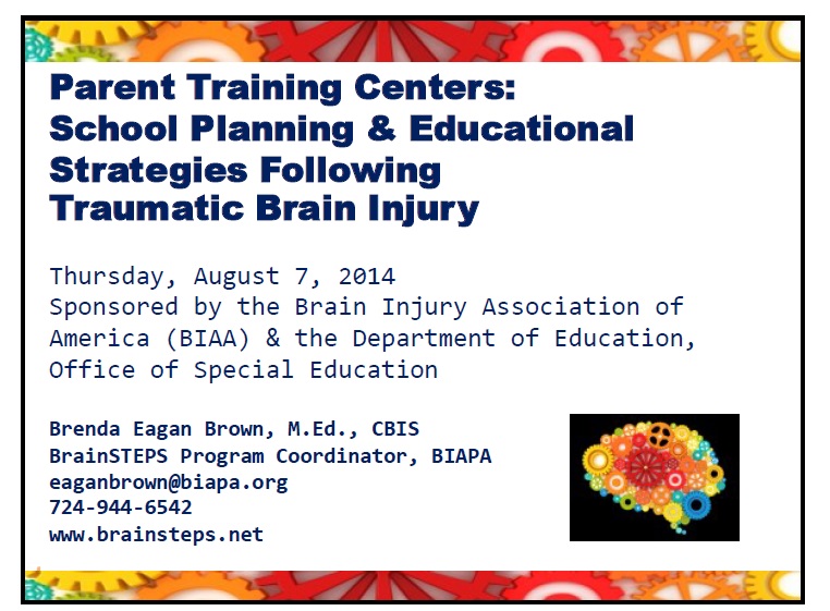 Title slide for the webinar on Traumatic Brain Injury