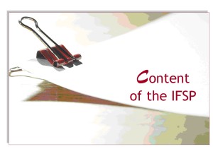 Title slide of Module 6, Content of the IFSP
