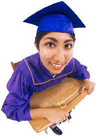teen in graduation gown