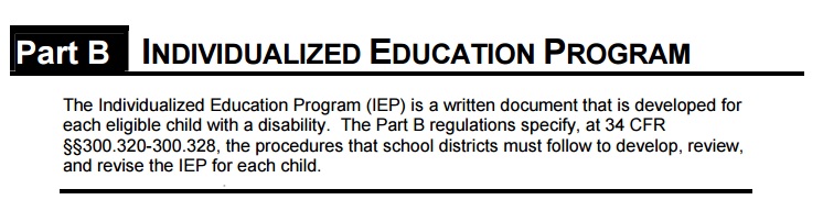 Screenshot of OSEP's Model Form for the IEP