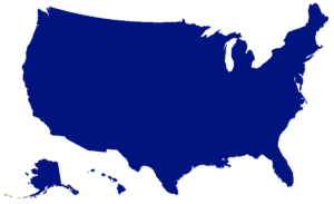 one color shape of us map