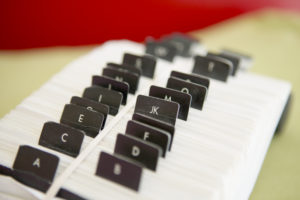 Rolodex showing A-Z
