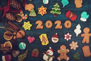 2020 Holiday images made of gingerbread