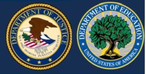 Logos of the U.S. Department of Justice and OCR at the U.S. Department of Education