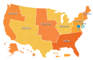 Regions of the genetic network affiliates of NCCRGN