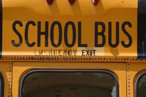 Close up of a school bus