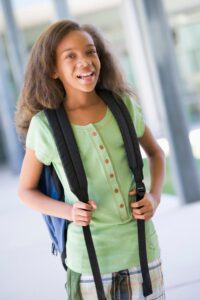 Student with a backpack