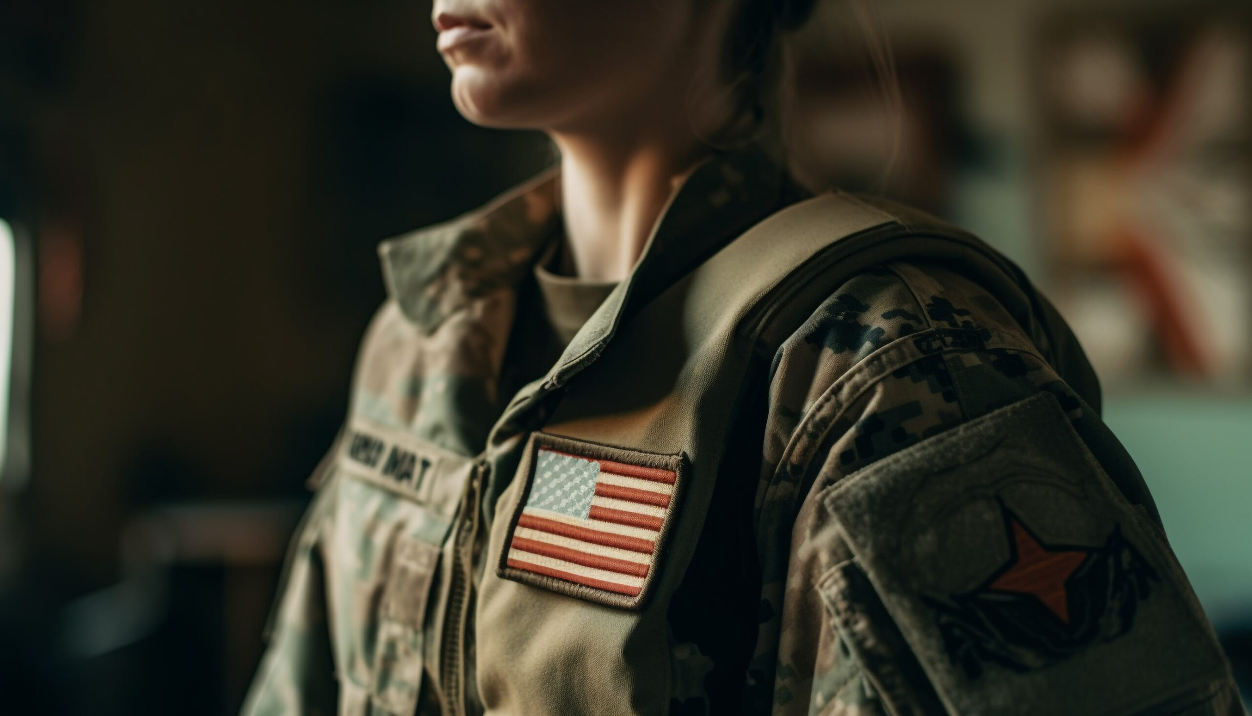 Young woman in military uniform Young woman in military uniform