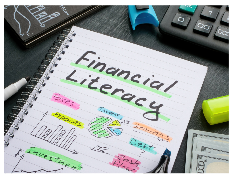 FinancialEducation - Copy Page with notes and Financial Literacy written as the title of the page.