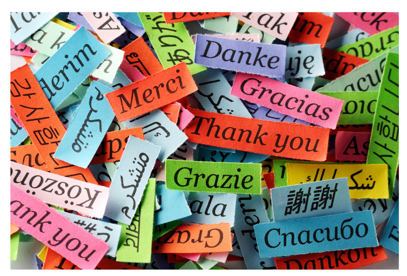 Picture with the word thank you written in many different languages.