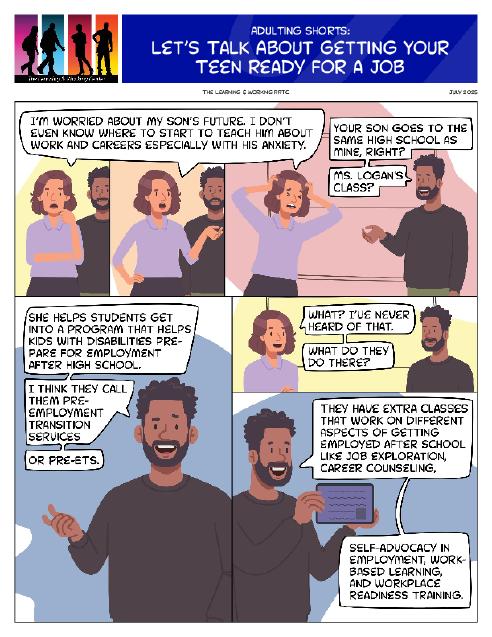 Image of comic: Lets Talk About Getting Your Teen Ready for a Job.