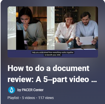 PACERVideos PACER Center Video series cover.